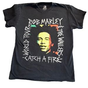Zion Bob Marley Men’s T-Shirt Black Size Medium 100% Cotton Short Sleeve Retro